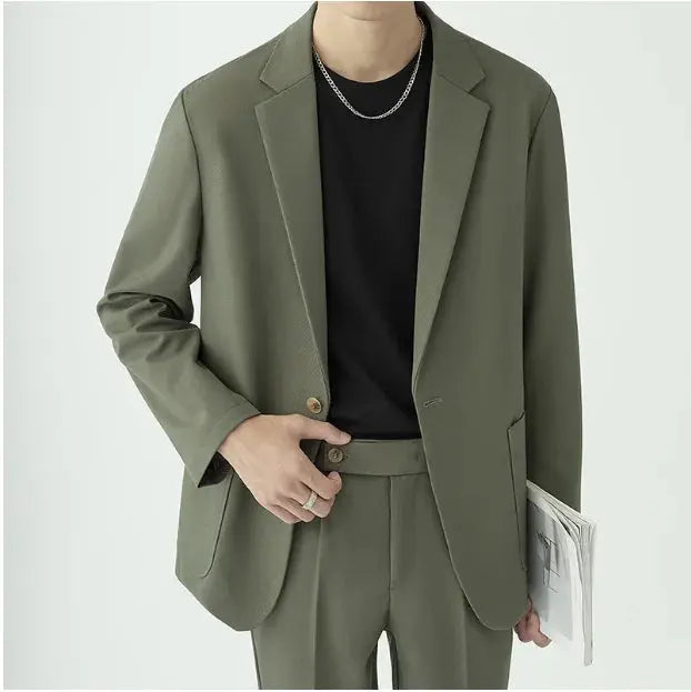 Sophisticated men's business suit, a modern two-piece design perfect for formal events and office fashion.