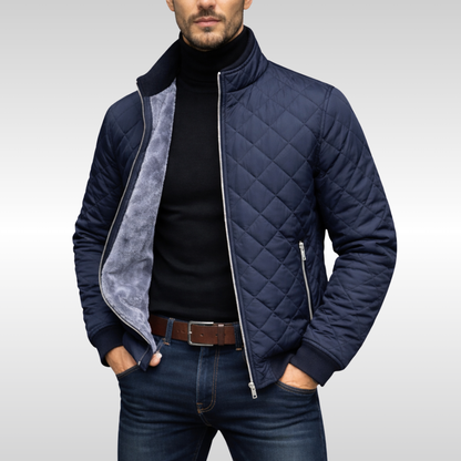Men's modern quilted jacket, ideal for versatile everyday fall & winter wear. Stylish & warm casual outerwear.