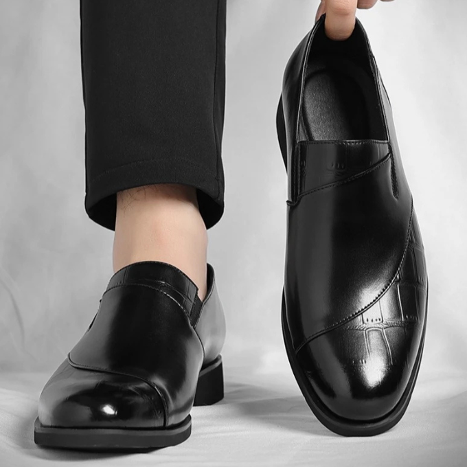 Classic men's modern slip-on loafers in premium leather for a polished and comfortable fit.