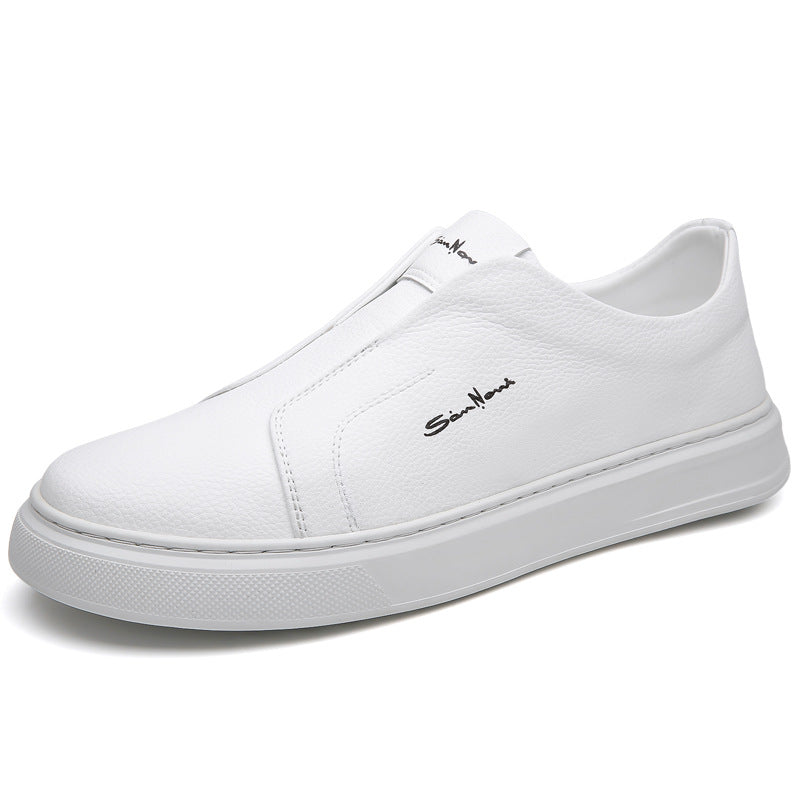 Elegant men's black slip-on sneakers, providing modern fashion and effortless comfort.