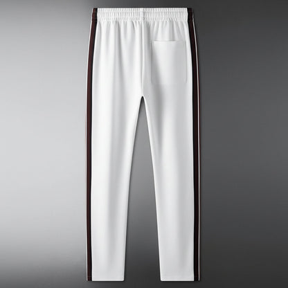 Stylish & comfortable men's spliced design pants, perfect for casual outings & urban style.