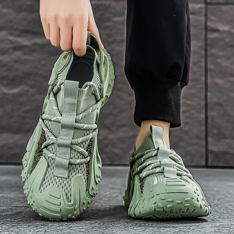 Breathable men's tech sneakers for optimal comfort, suitable for running, walking, and sports.