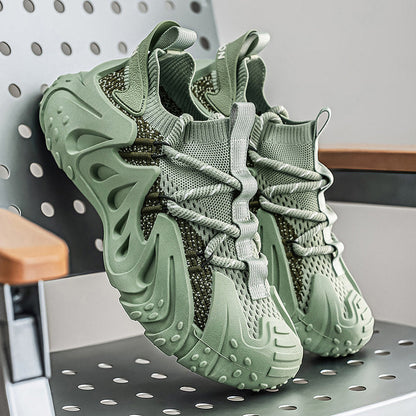 Contemporary men's tech sneakers, combining streetstyle aesthetics with athletic functionality.