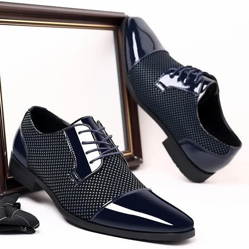 Versatile men's modern textured oxford dress shoes. Suitable for formal & business casual events.