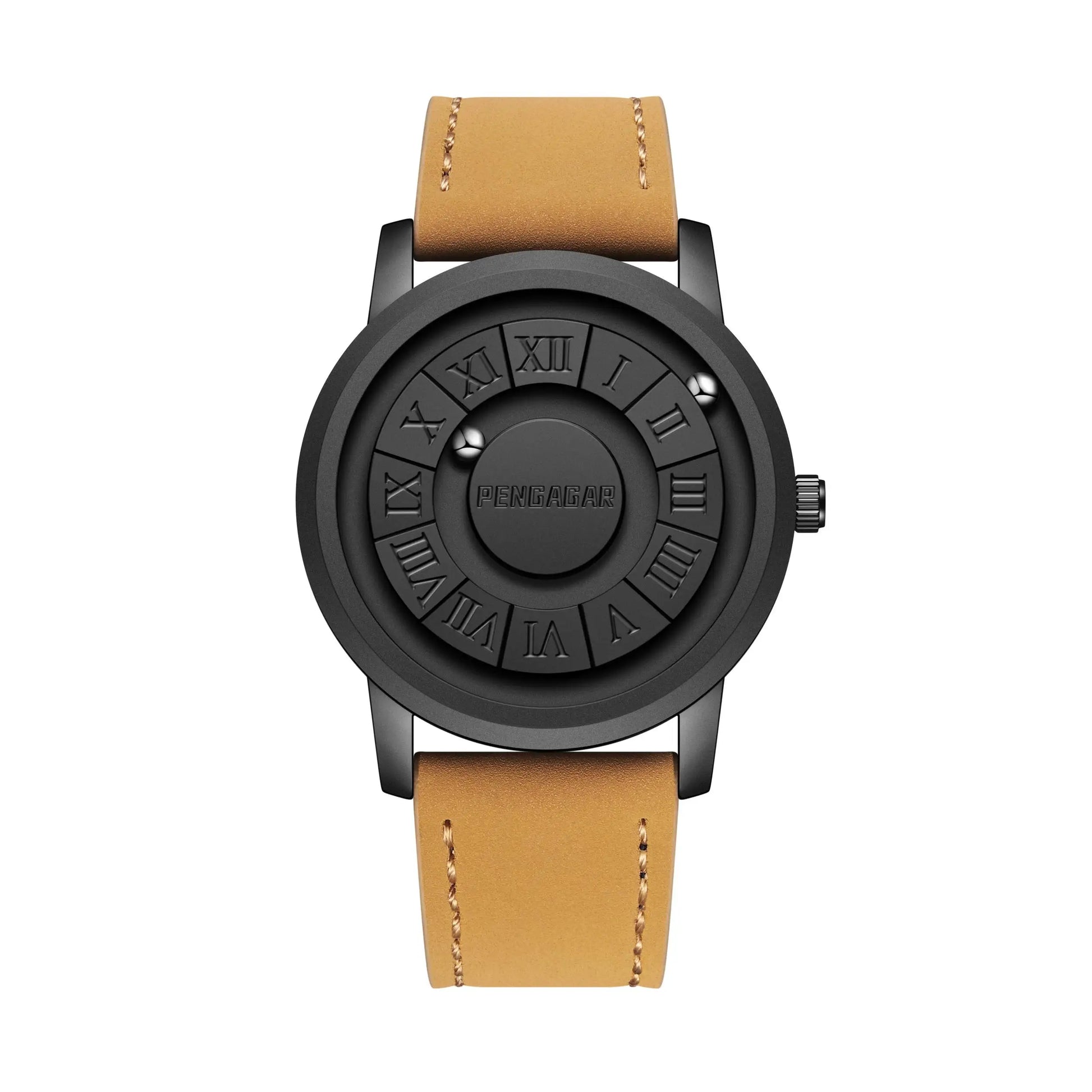 Luxury men's watch: Magnetic pointer display, classic Roman numerals. Modern & elegant.
