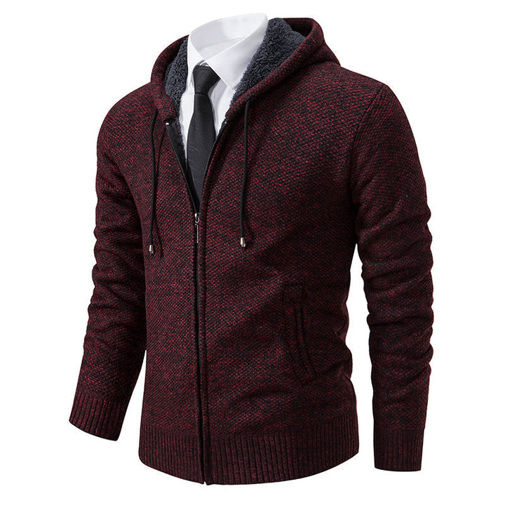 Effortless men's zip-up hoodie, a comfortable layering piece with modern design for versatile wear.