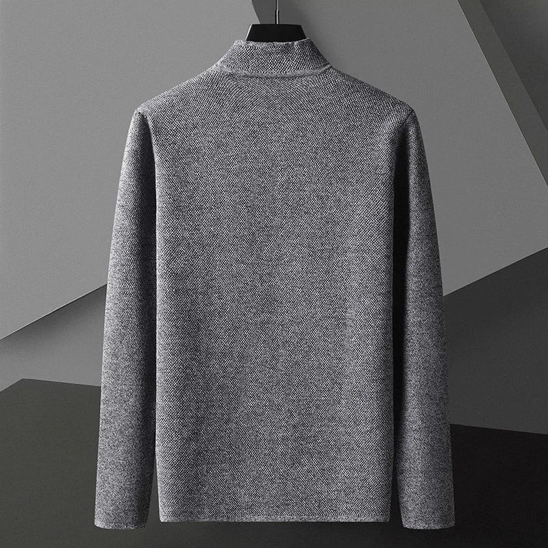 Back view of men's modform structured jacket, emphasizing its clean lines & minimalist fashion for everyday wear.