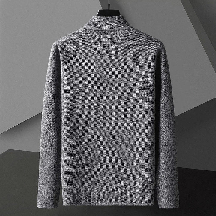 Back view of men's modform structured jacket, emphasizing its clean lines & minimalist fashion for everyday wear.
