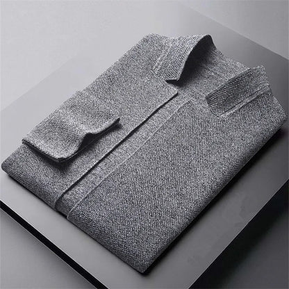 Side profile of men's structured modform jacket, ideal for modern everyday versatile outerwear & casual style.