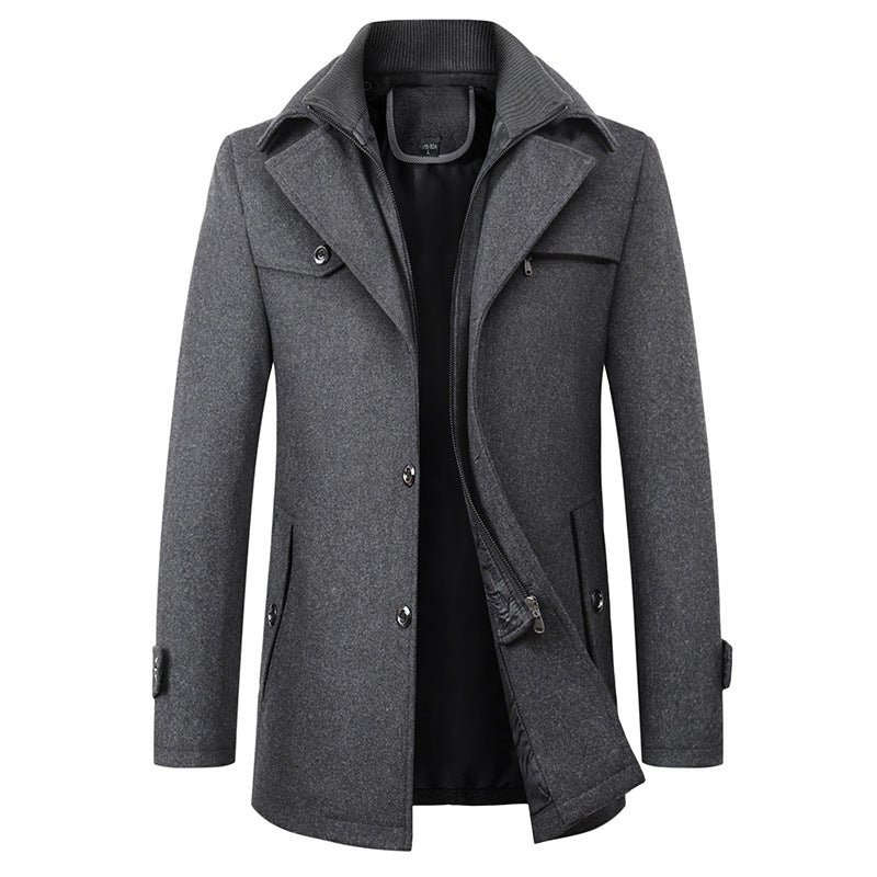 Men's Molner classic tailored trench coat for winter warmth. Stylish long overcoat.