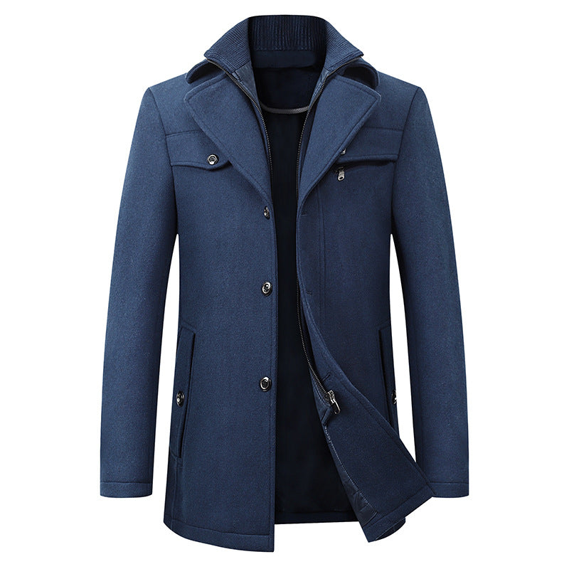 Molner men's classic tailored trench coat, perfect for winter warmth. Stylish long overcoat & outerwear.