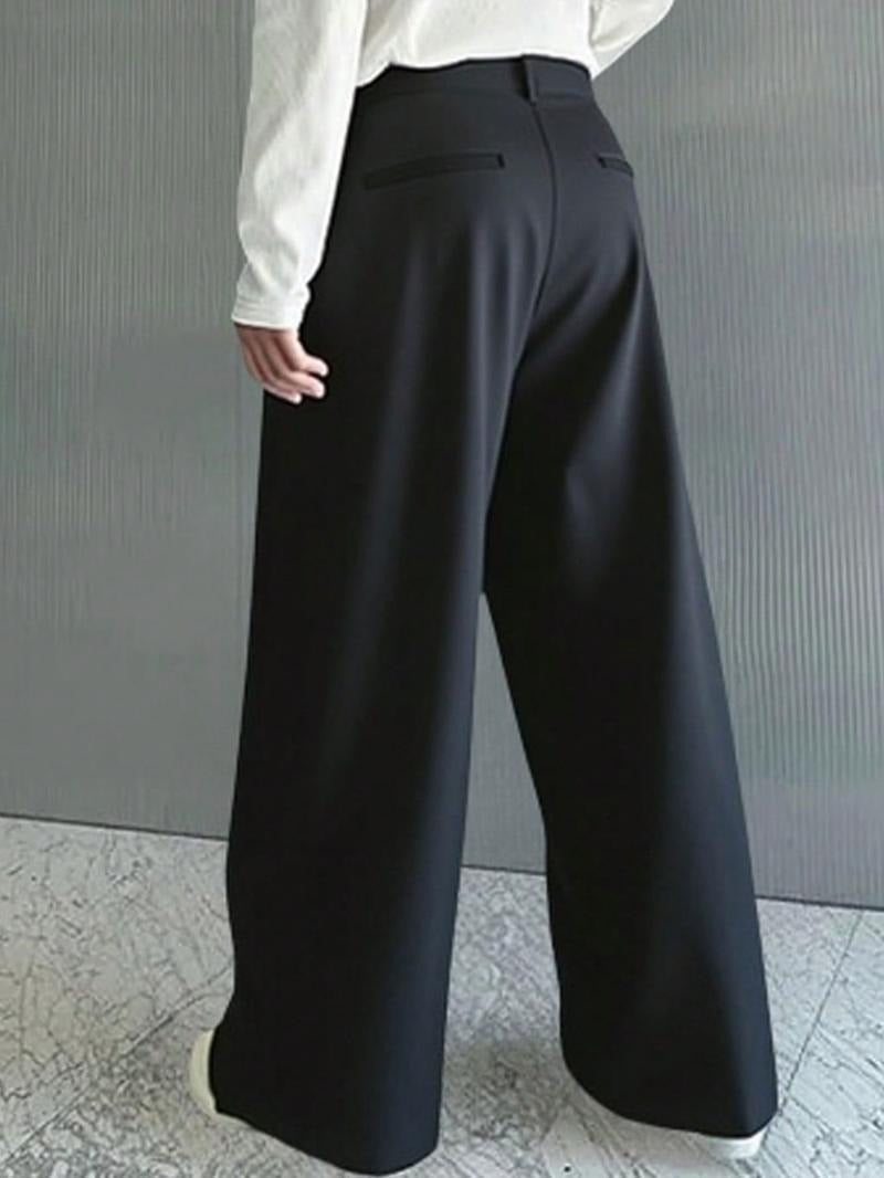 Men's Monaco wide leg trousers, pleated wool blend. Sophisticated dress pants for formal and casual wear.