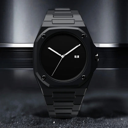 Elegant men's water resistant monochrome watch with a durable case, a versatile men's accessory perfect for any occasion.