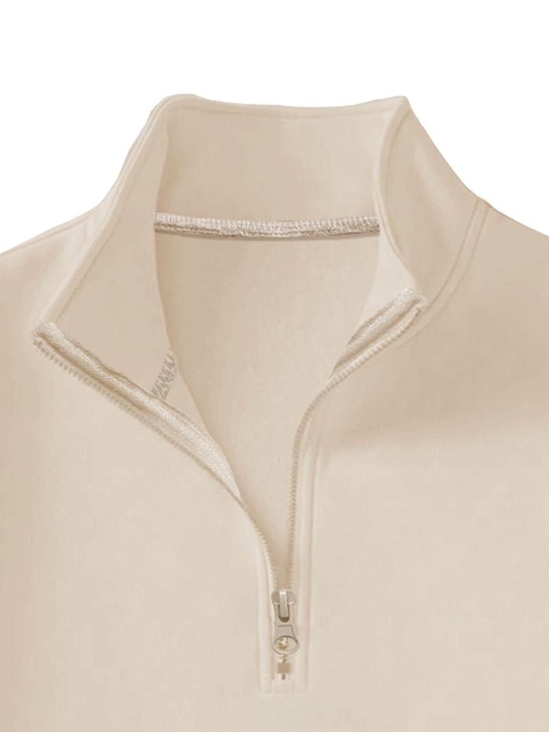 Men's fashion half zip sweatshirt. Modern fit long sleeve pullover, ideal layering top for casual style.