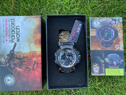 Men's camping watch: a waterproof paracord timepiece, perfect for any outdoor survival situation