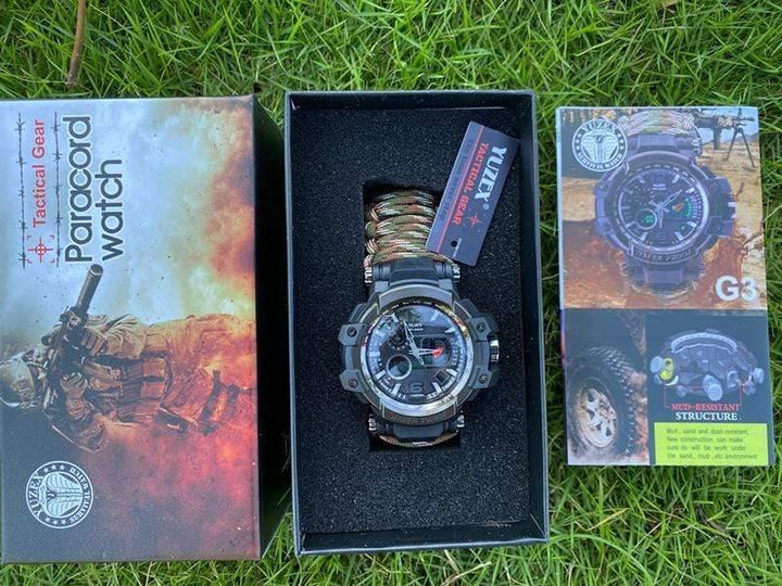 Men's camping watch: a waterproof paracord timepiece, perfect for any outdoor survival situation