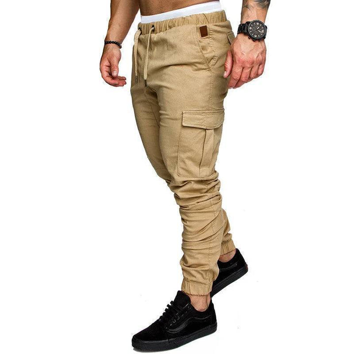 Men's utility trousers in black, relaxed fit, multi-pocket design, for casual wear