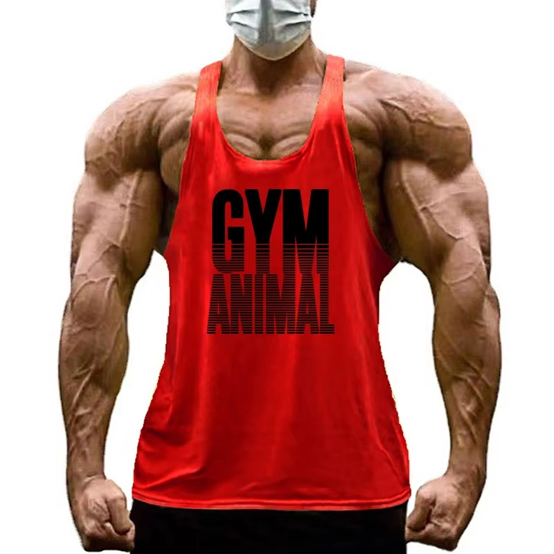 Sleeveless men's muscle fit tank top. Optimal stringer for gym workouts & bodybuilding.
