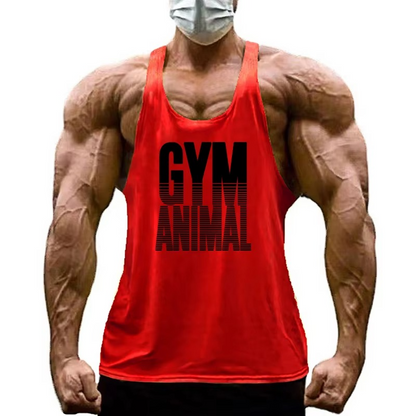 Sleeveless men's muscle fit tank top. Optimal stringer for gym workouts & bodybuilding.