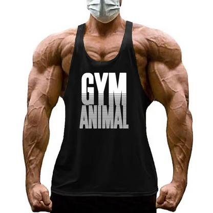 Bodybuilding men's athletic stringer tank top. Muscle fit gym workout activewear shirt.