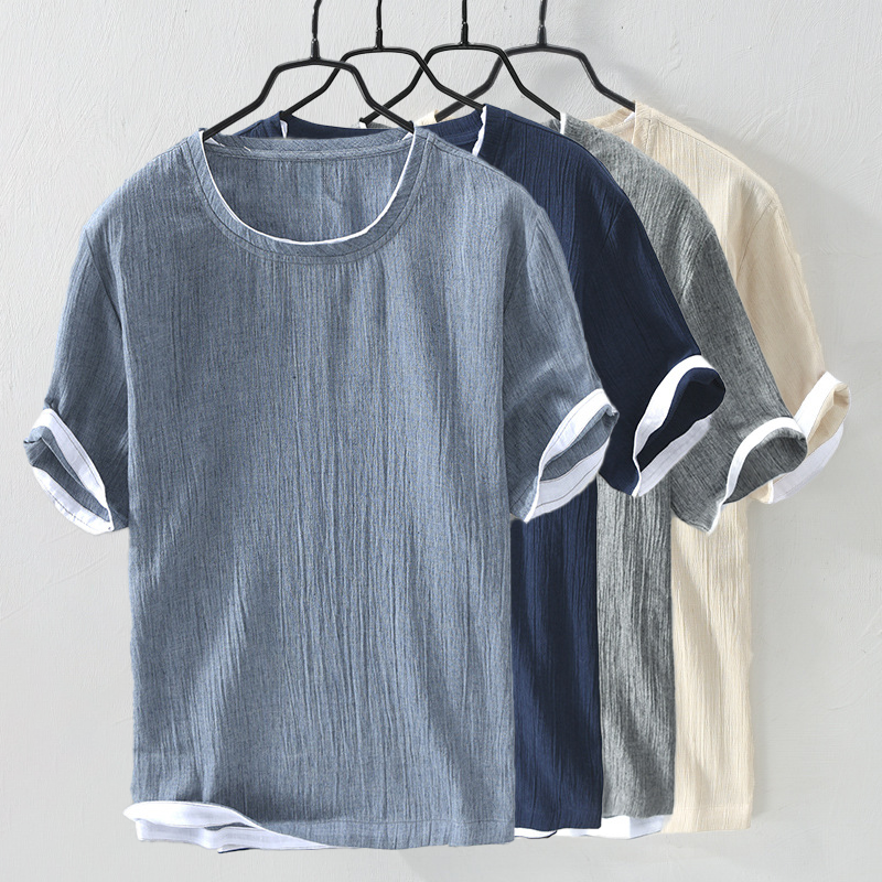 Menswear casual button-down shirt, versatile and effortless for warm spring and summer days.