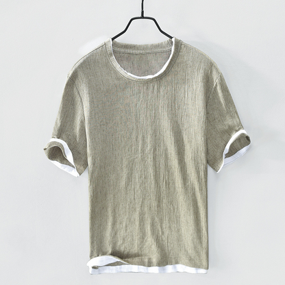 Men's versatile casual button-down shirt, a comfortable and effortless spring/summer essential.