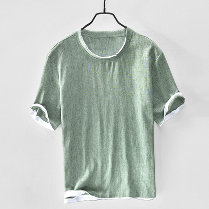 Men's effortless button-down shirt, providing comfortable & versatile style for spring/summer.