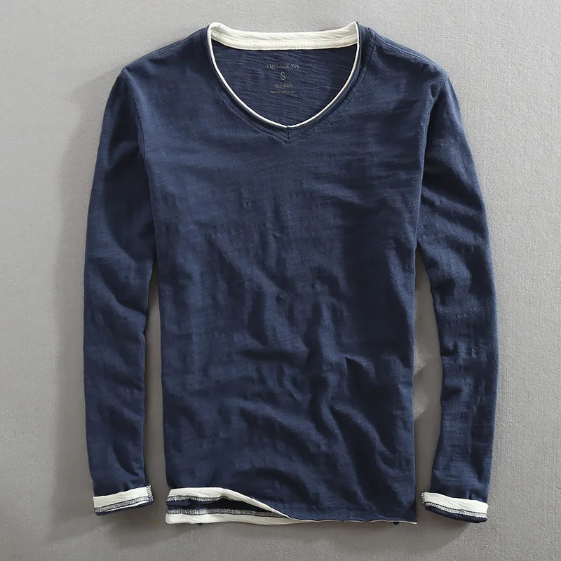 Men's Nightfall V-Neck casual shirt in a classic fit, offering ultimate comfort for everyday stylish wear.
