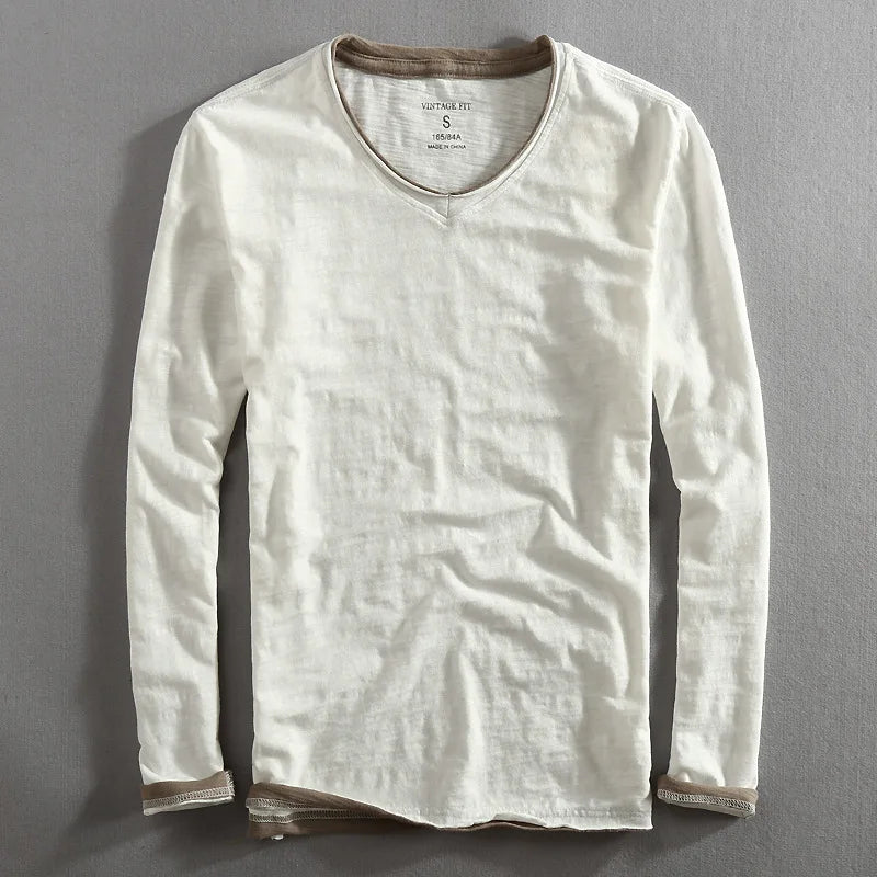 Classic fit Nightfall V-neck men's shirt, comfortable & stylish, an essential short sleeve wardrobe piece.