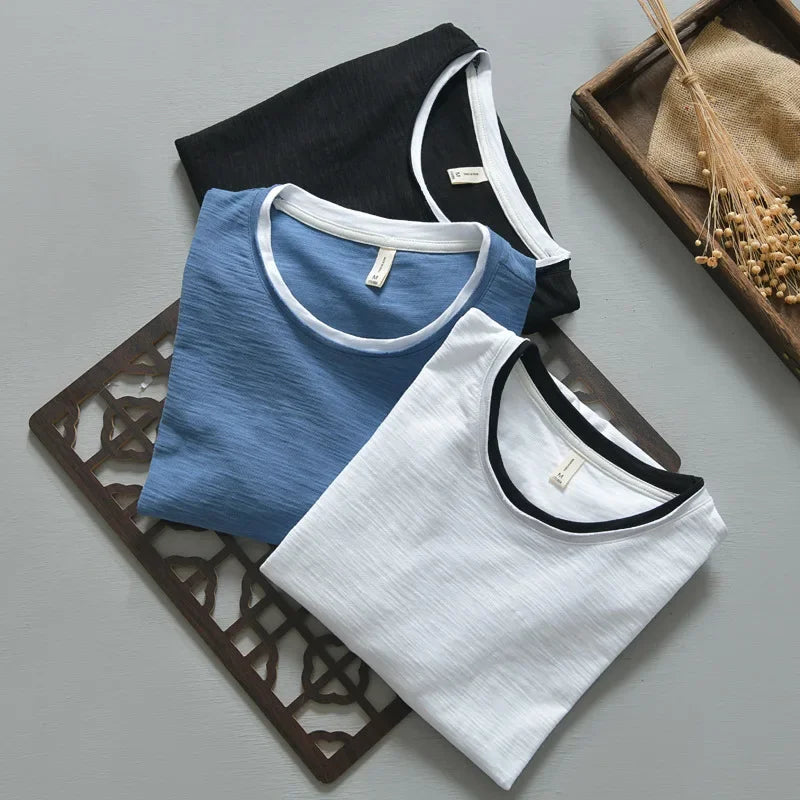 Casual men's Nightfall long sleeve blue button-down shirt. Vintage style, relaxed fit for everyday comfort.