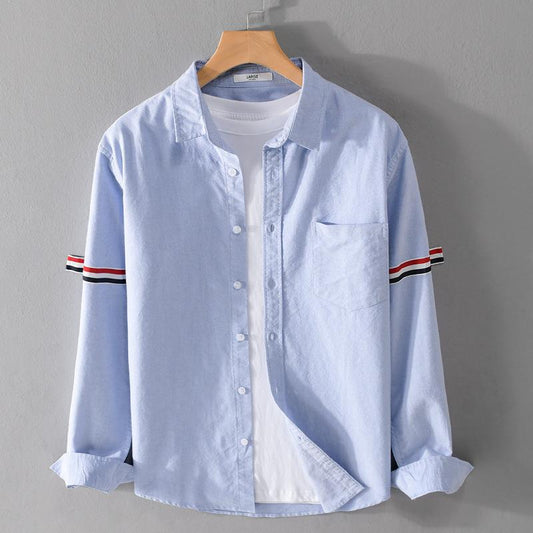 Men's NILO lightweight long-sleeve button-up shirt in a casual, breathable fabric, perfect for summer comfort.