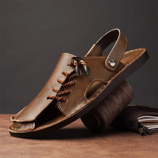 Men's Nomad comfort cross-wrap sandals with adjustable straps, perfect for summer casual wear.