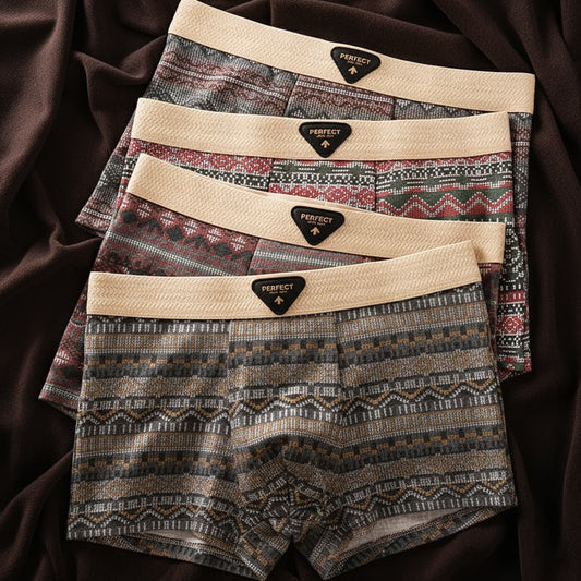 Men's Nordic Organic Cotton Briefs, soft & breathable everyday underwear with a fairisle pattern.