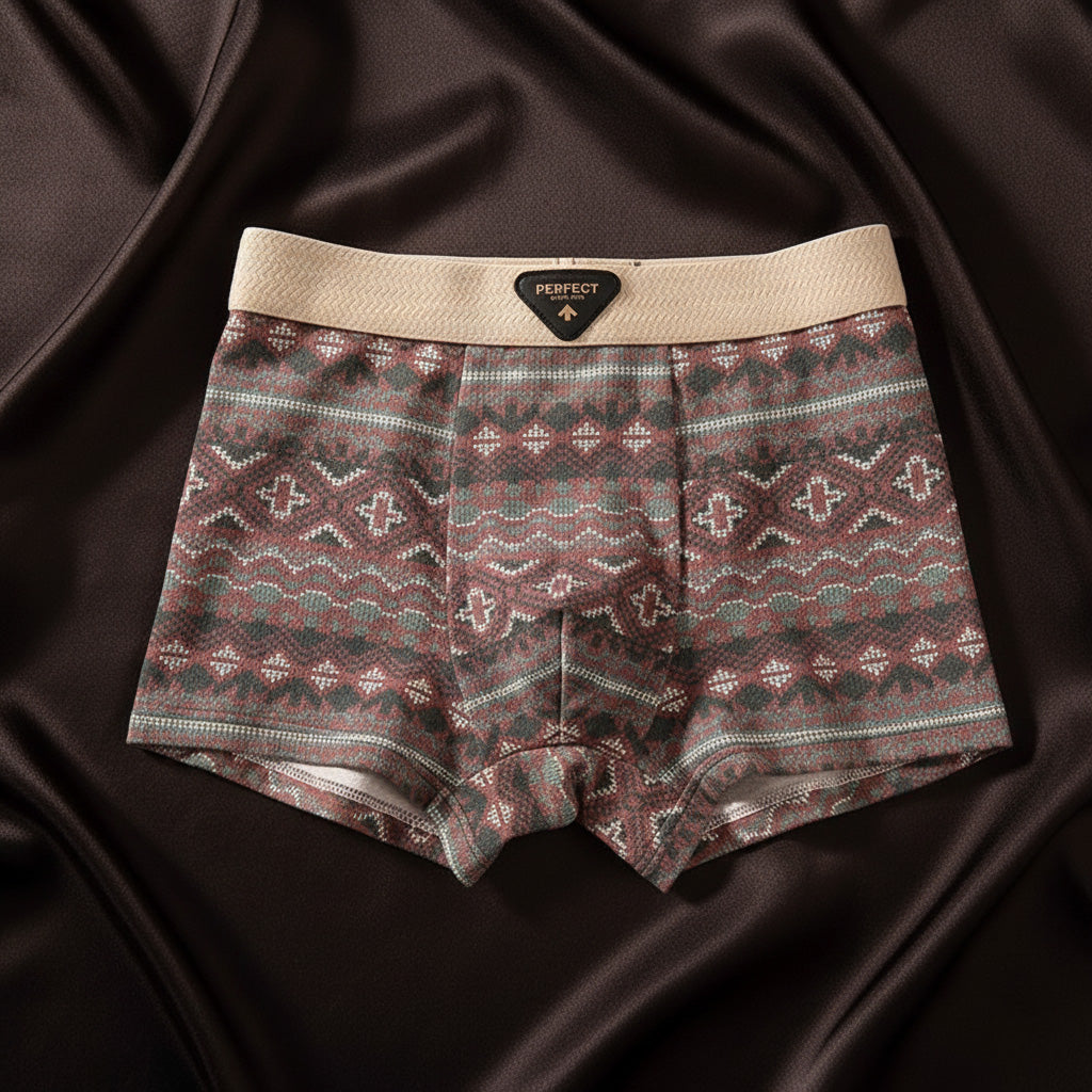 Premium men's organic cotton briefs, fairisle patterned, exceptionally soft and breathable underwear.