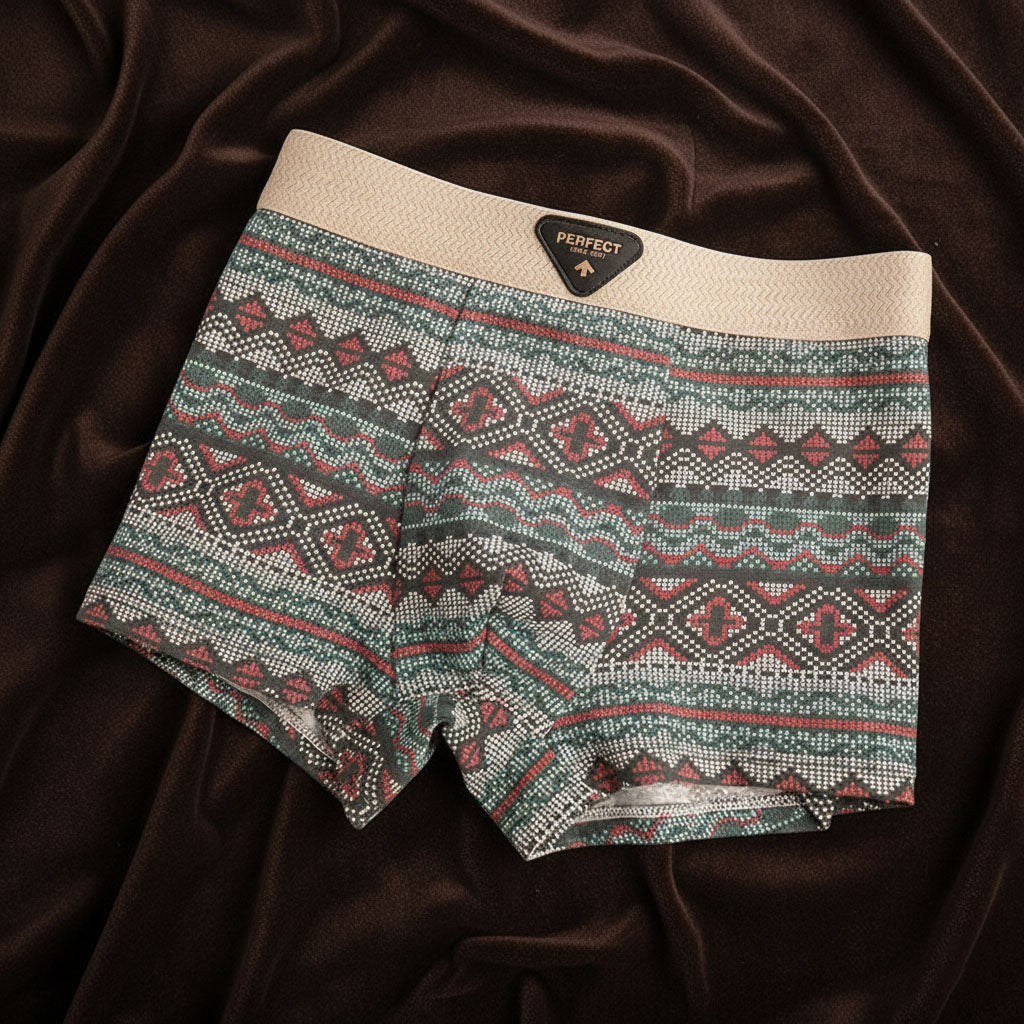 Everyday men's underwear: soft, breathable organic cotton briefs with a distinct Nordic fairisle pattern.