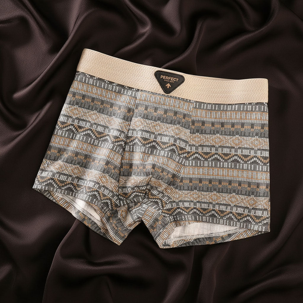 Men's organic cotton briefs multipack, breathable & soft, with a unique Nordic fairisle pattern.