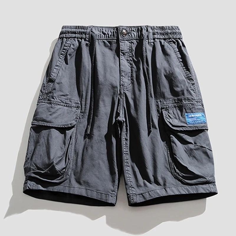 Men's adventure-ready cargo shorts with deep pockets, perfect for summer hiking, casual, & outdoor wear.
