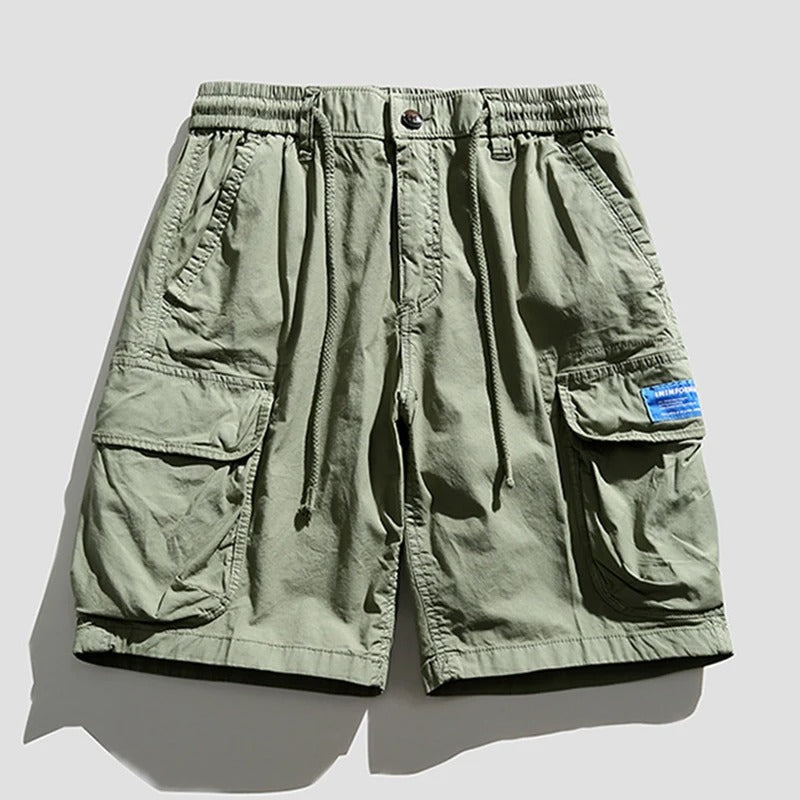 Comfortable men's stretch cargo shorts, ideal for summer outdoor activities, casual wear, and everyday utility.