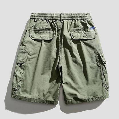 Versatile men's utility shorts with multiple deep pockets, perfect for summer casual outings & adventure.