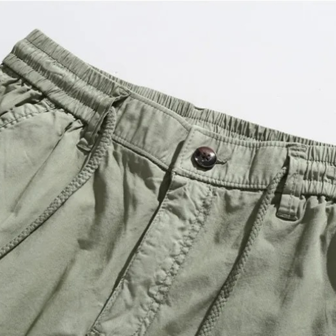 Stylish men's cargo shorts, perfect for summer casual wear, outdoor adventures, offering comfort & utility.