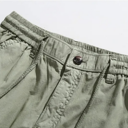 Stylish men's cargo shorts, perfect for summer casual wear, outdoor adventures, offering comfort & utility.