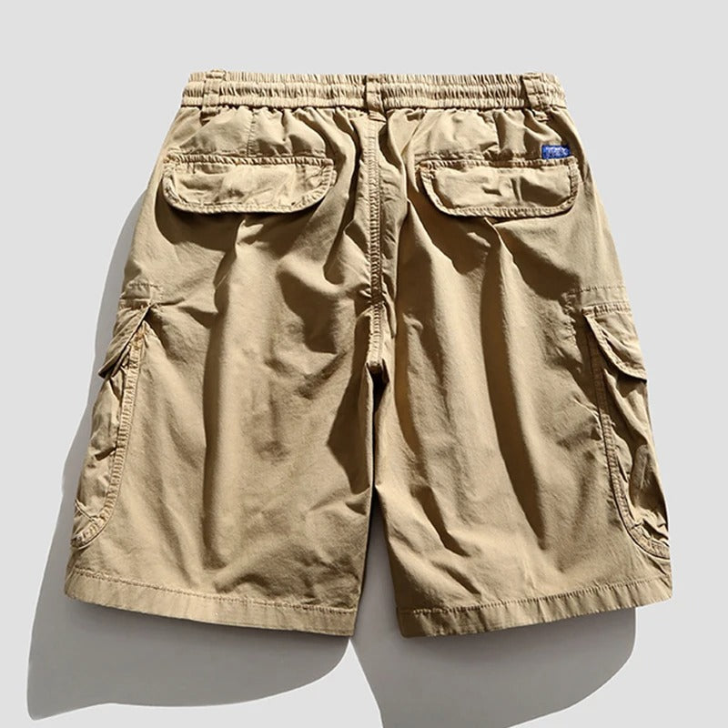 Functional men's cargo shorts, deep pockets for storage, ideal for outdoor, casual, & summer utility.