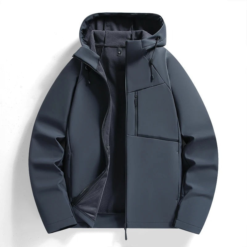 Back view of Men's NorthCast hooded outdoor jacket. Versatile design, perfect for activewear & daily use.