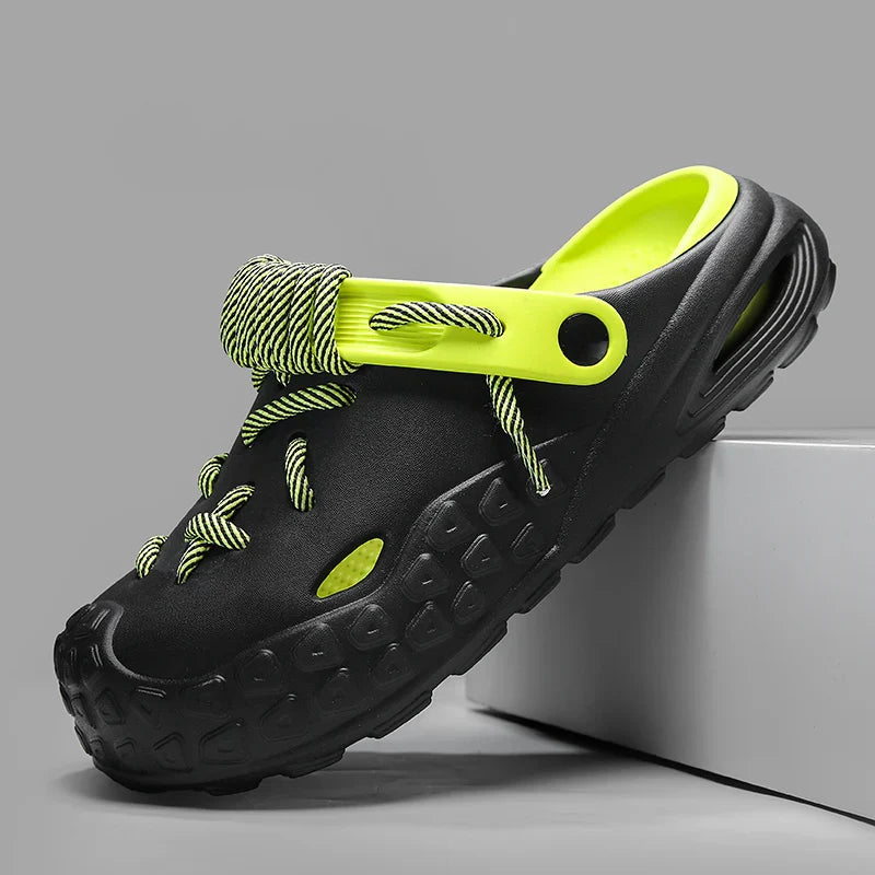Personalized comfort in men's Odyssey Laced Clogs, a lightweight, versatile shoe.