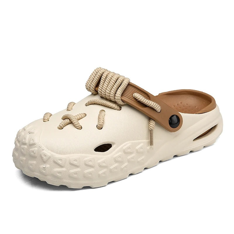 Odyssey Laced Clogs: Men's comfort shoes, water-friendly, lightweight, and casual.