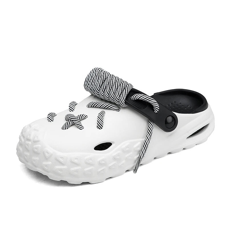 Casual men's Odyssey Laced Clogs, offering personalized comfort in a water-friendly design.