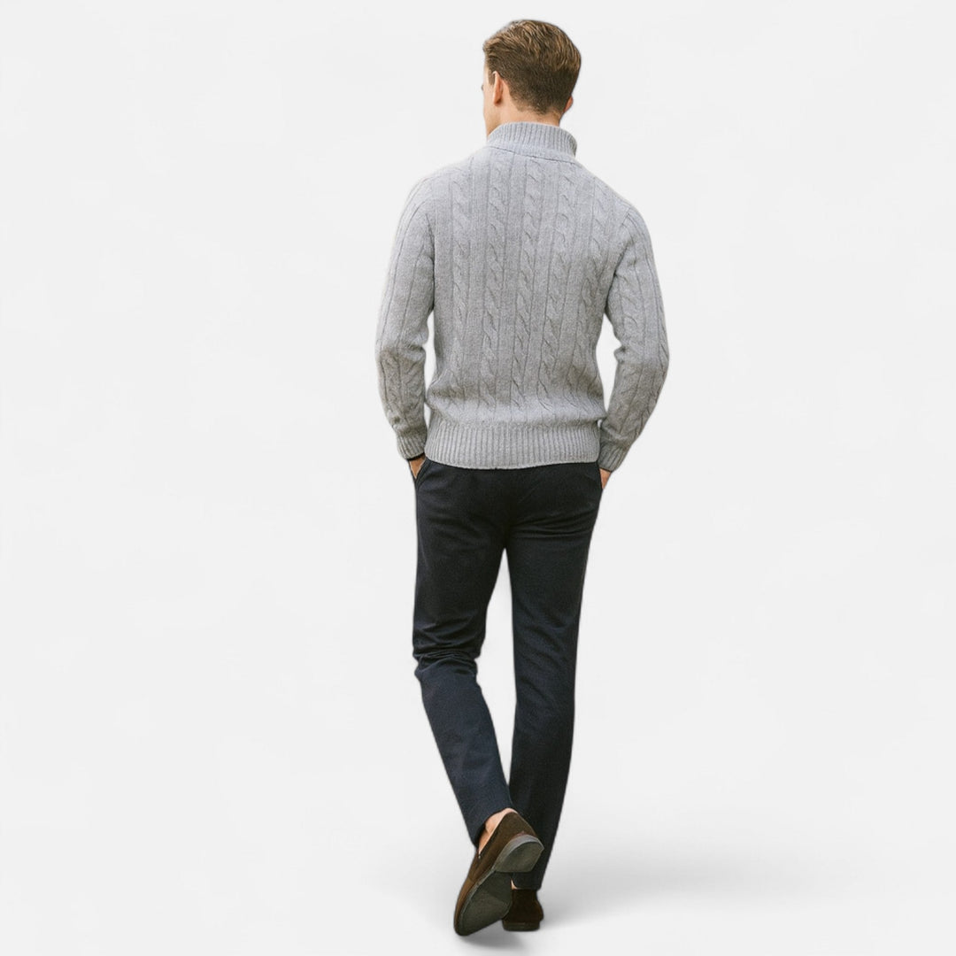 Stylish men's open-front cardigan featuring a subtle, textured stitch detail; great for any season.
