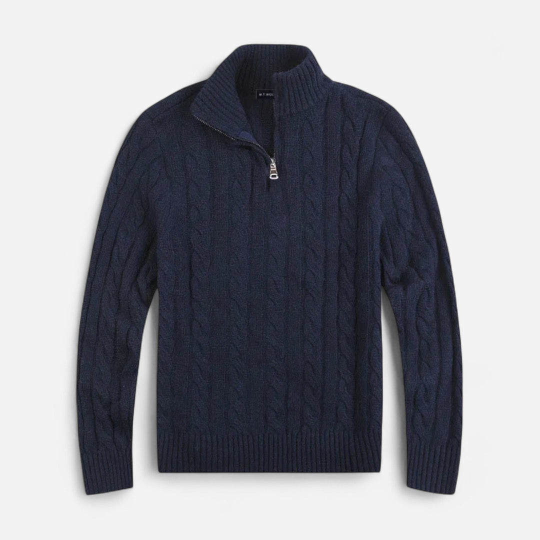 Comfortable men's fashion cardigan, open-front design with a subtle, sophisticated stitch detail.