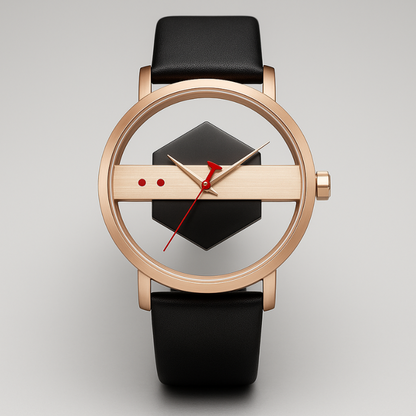 The distinctive Orbit Dial mechanism of this unique men's watch with an open-core design.