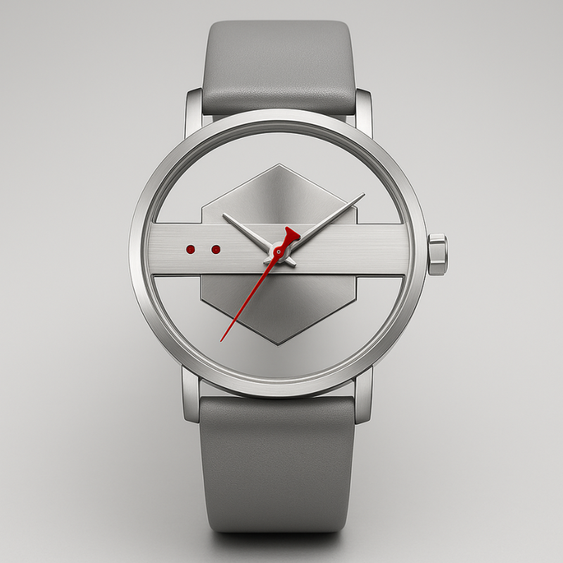 Men's Orbit Dial Watch from a slightly different angle, highlighting the modern open dial and steel bezel.